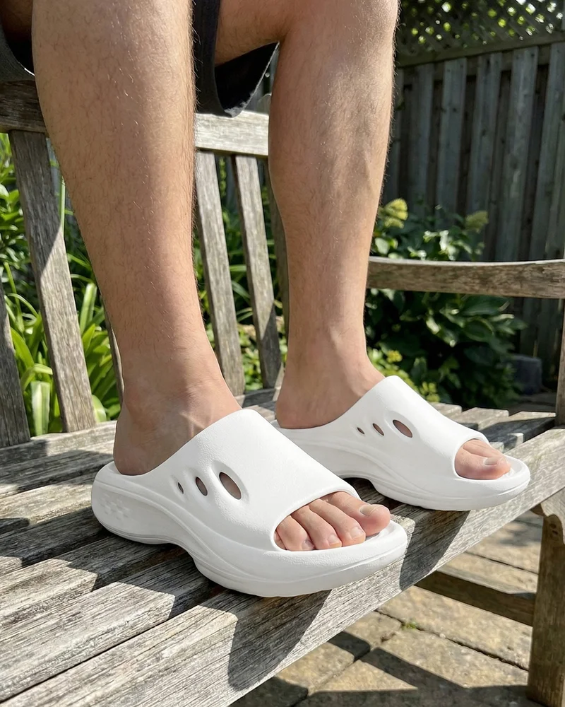 bewakoof Men's White Comfy Sliders